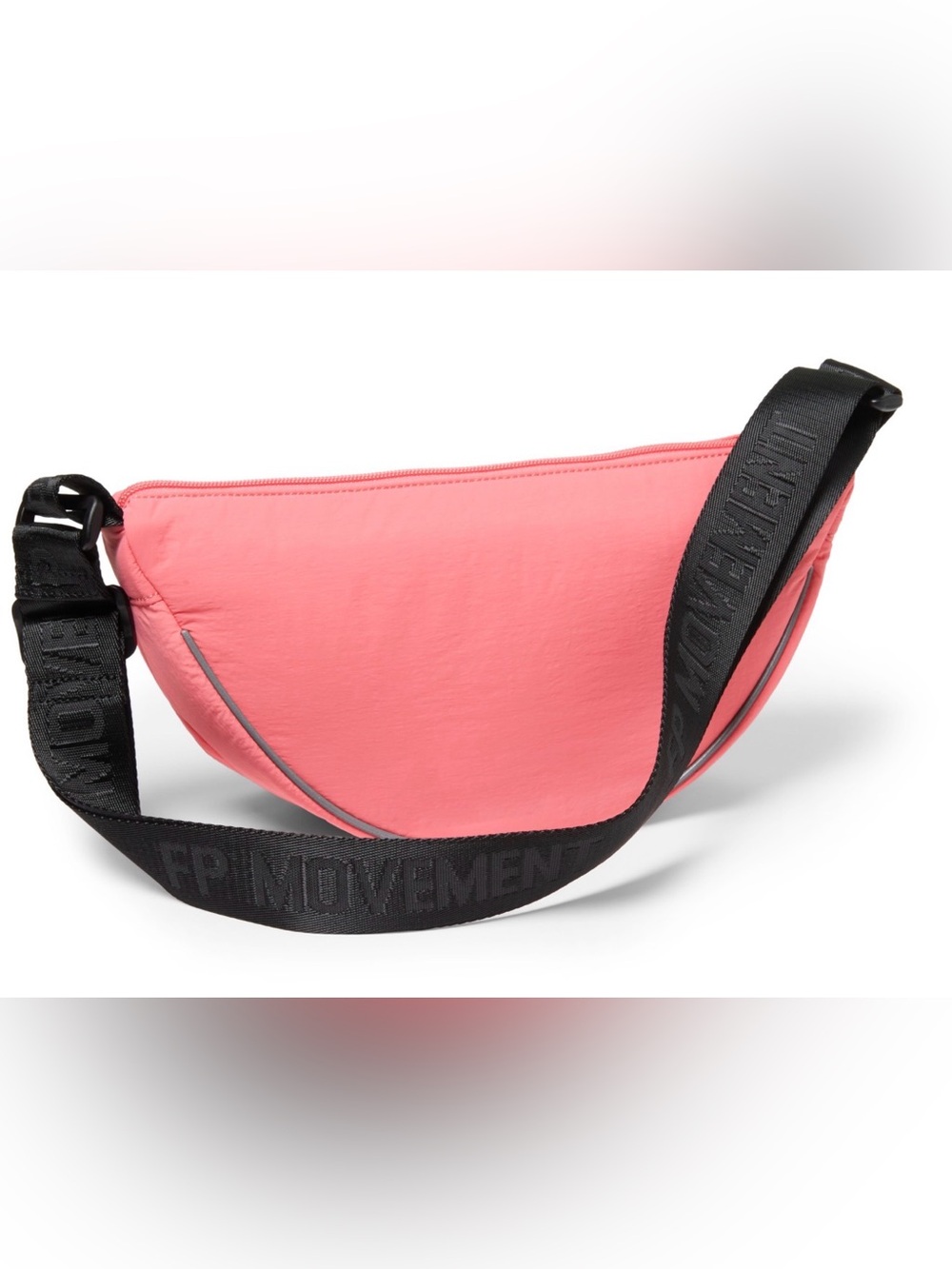NWT Free People FP Movement Bulls Eye Sling Bag Pink Reflective Crossbody
